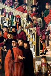 Den mirakuløse helbredelsen av datteren til Benvegnudo da San Polo takket være en relikvie av korset, ca. 1502 (olje på lerret)