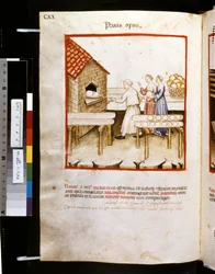 Theatrum sanitatis av Ububchasym de Baldach: #39;Panis Op Us#39;, første tiår av 1300-tallet (miniatyr)