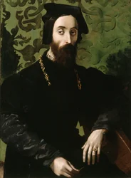 Portrett av en musiker, ca. 1540 (olje på panel)