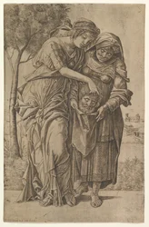 Judith og hennes tjenestepike med hodet til Holofernes, 1500-1530.