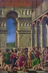 Girolamo Mocetto (ca. 1458-1531), Barnemordet i Betlehem, ca. 1510-1520. National Gallery, London. 67,9 x 44,5