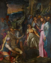 Oppdragelsen av Lasarus, 1592.