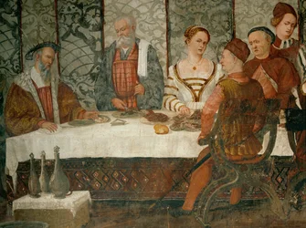 Kong Christian av Danmarks besøk i Malpaga i 1474 (freske)