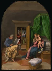 Saint Luke tegner jomfruen og Kristusbarnet, ca. 1535.
