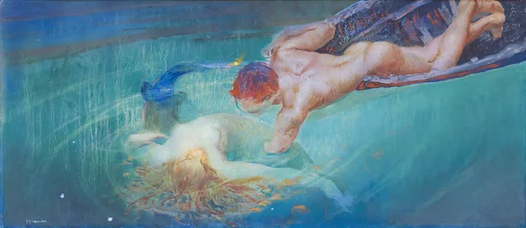 Havfrue eller Grønt avgrunn, ca. 1900 (olje på lerret)