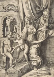 Den hellige familie og spedbarnet døperen Johannes, 1531-76., 1531-76.