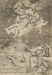 Venus tumler med putti i skyene, fra 