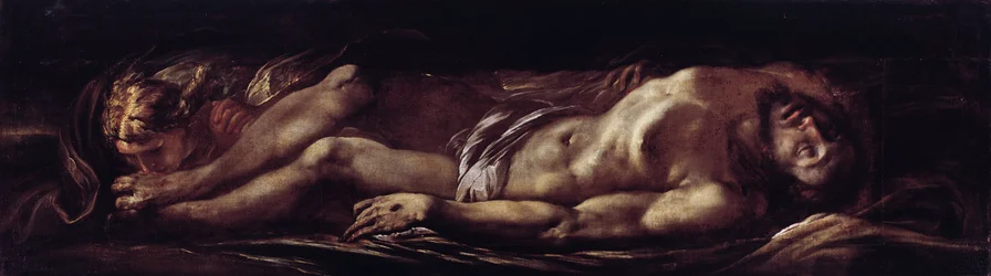 Deposition of Christ (The Dead Christ) Maleri av Giulio Cesare Procaccini (1574-1625) Genes, Musei di Strada Nuova (ex Palazzo Rosso) Italia