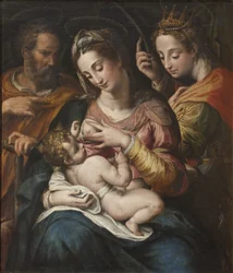 La Sainte Famille et Sainte Catherine - Den hellige familie med Saint Catherine, av Procaccini, Giulio Cesare (1574-1625). Olje på lerret. Mål: 77x67 cm. Nationalmuseum Stockholm