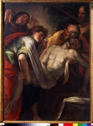 ""La mise au tombeau"" (Kristi gravleggelse) Maleri av Giulio Cesare procaccini (1574-1625) rundt 1620 Pushkin-museet, Moskva