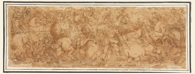 Tegning, kampscene, 1524–46