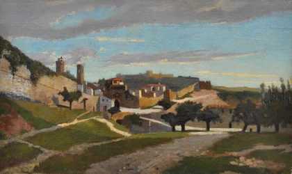 San Gimignano-murene, ca. 1862 (olje på lerret)