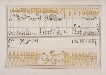 The Grand Zodiac, fra graven til Menephtah I, Biban-el-Moluk, Nubia, illustrasjon fra "The Monumnents of Egypt and Nubia..." av Ippolito Rosellini
