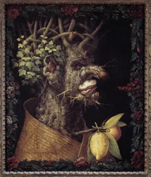 Vinter. Allegori om årstidene. Maleri av Giuseppe Arcimboldo (1527-1593). Musée du Louvre