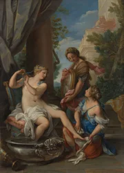 Bathsheba ved hennes bad, ca. 1700.
