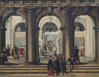 Inngang til Marciana-biblioteket i Venezia, av Giuseppe Bernardino Bison (1762-1844), Italia