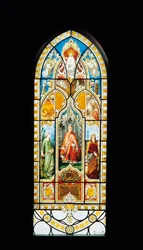 Glassmaleri med Triumph of Dante