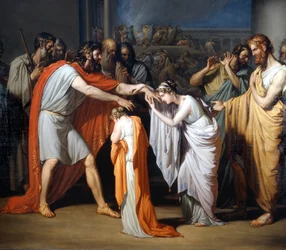 Blind Oedipus Meets His Daughters Maleri av Giuseppe Bossi (1777-1815), Villa Comunale di Trezzo Sull