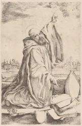 En hellig biskop av benediktinerordenen..., 1620-30.