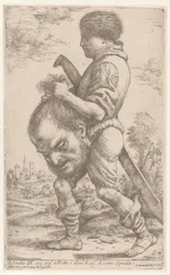 David bærer hodet til Goliat, som han holder i håret, 1620-30.