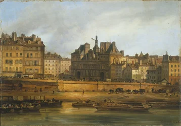 Rådhuset og Place de Grève, sett fra Ile de la Cité