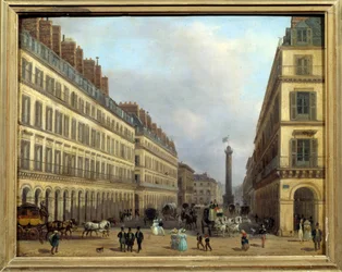 Rue Castiglione i Paris i 1829. Maleri av Giuseppe Canella (1788-1847)