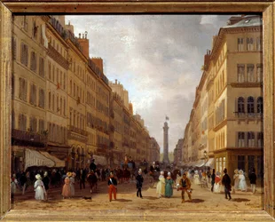 Utsikt over rue de la Paix i Paris maleri av Giuseppe Canella (1788-1847) 1830 Søn. 0,31x0,16 m Paris, Musee Carnavalet - Utsikt over Rue de la Paix i Paris. Maleri av Giuseppe Canella (1788-1847)