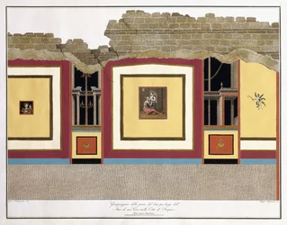 Den største delen av den lengste lengden av veggen til et Atrium of Pompei
