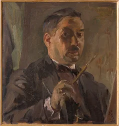 Selvportrett (olje på kryssfiner)