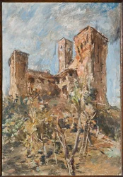 The Castle of Maranello (olje på kryssfiner)