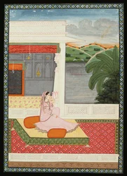 En ensom dame venter på nyheter om sin elsker, ca. 1800
