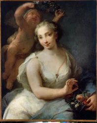 Vår. Vår (Primavera). Maleri av Giuseppe Nogari (1699-1763), før 1757. Venetiansk kunst. Olje på lerret. Eremitagemuseet St. Petersburg.