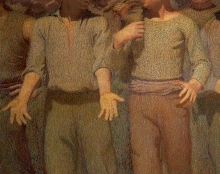 Den fjerde staten, av Giuseppe Pellizza da Volpedo, detalj