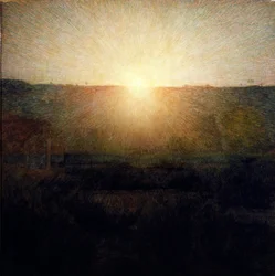 Den oppgående solen. Maleri av Giuseppe Pellizza da Volpedo (1868-1907), 1904. Mål: 155 x 155 cm. Roma, Galleria d