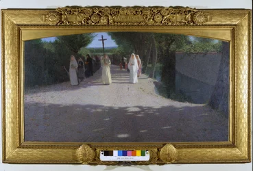 Opptoget. Maleri av Giovanni Pellizza da Volpedo (1868-1907)