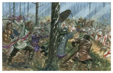 Bagaudae bakholdsangrep mot en romersk legion i Gallia