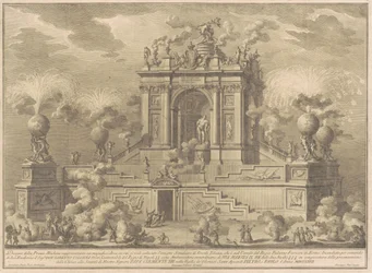 Prima Macchina for Chinea av 1767: En triumfbue med Farnese Hercules