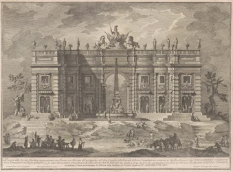 Seconda Macchina for Chinea av 1772: A Square with a Game Market and the Pantheon Fountain