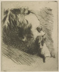Portrett av Edgar Degas, 1875 (tørrpunkt)