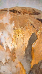 Fumarole of Mount Vesuvius, ca 1871, av Giuseppe De Nittis (1846-1884), olje på lerret, 305 x 18 cm