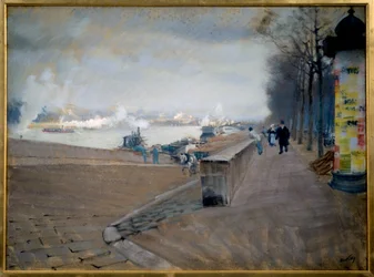 La Seine i Paris. Maleri av Giuseppe Nittis (1846-1884)