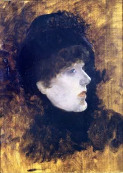 Portrett av Henriette Rosine Bernard dite Sarah Bernhardt (1844-1923) - av De Nittis
