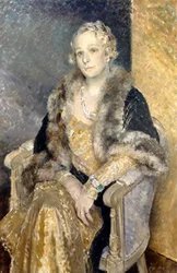 Portrett av fru Shirley Woolmer, ca. 1933–34 (olje på lerret)
