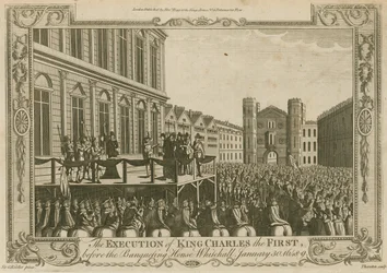 Henrettelsen av kong Charles I før banketthuset, Whitehall, 30. januar 1649