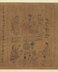 The Classic of Filial Piety, c.1085 (blekk og farge på silke)