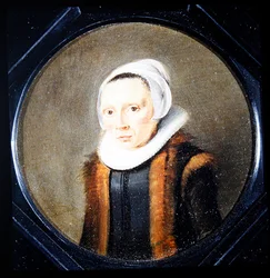 Portrett av en kvinne (olje på panel)