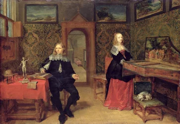 Den unge lærde og hans kone, 1640