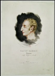 Portrett av Claude Henri de Rouvroy, grev Saint-Simon (1760-1825) laget kort tid etter hans død, 1825