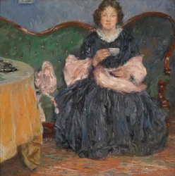 Dame på sofa