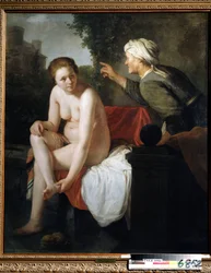 ""Bathsabi au Bain"" (Badende Bathsheba) Maleri av Govert Flinck (Hoon Govert Flinck) (1615-1660) Huille sur Toile. Musi nasjonaldag i Toulla, Russland.